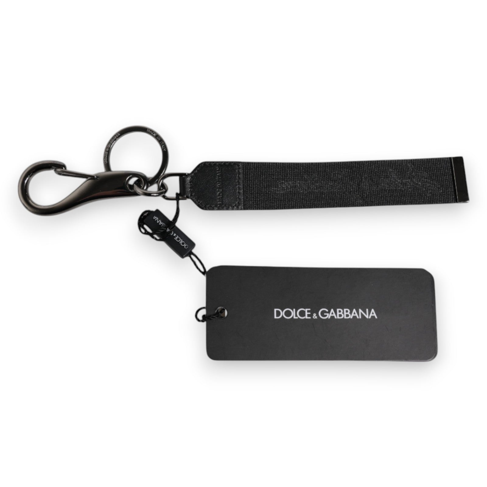 Schwarzes Logo Nylon Silber Messing Herren Halter Schlüsselanhänger