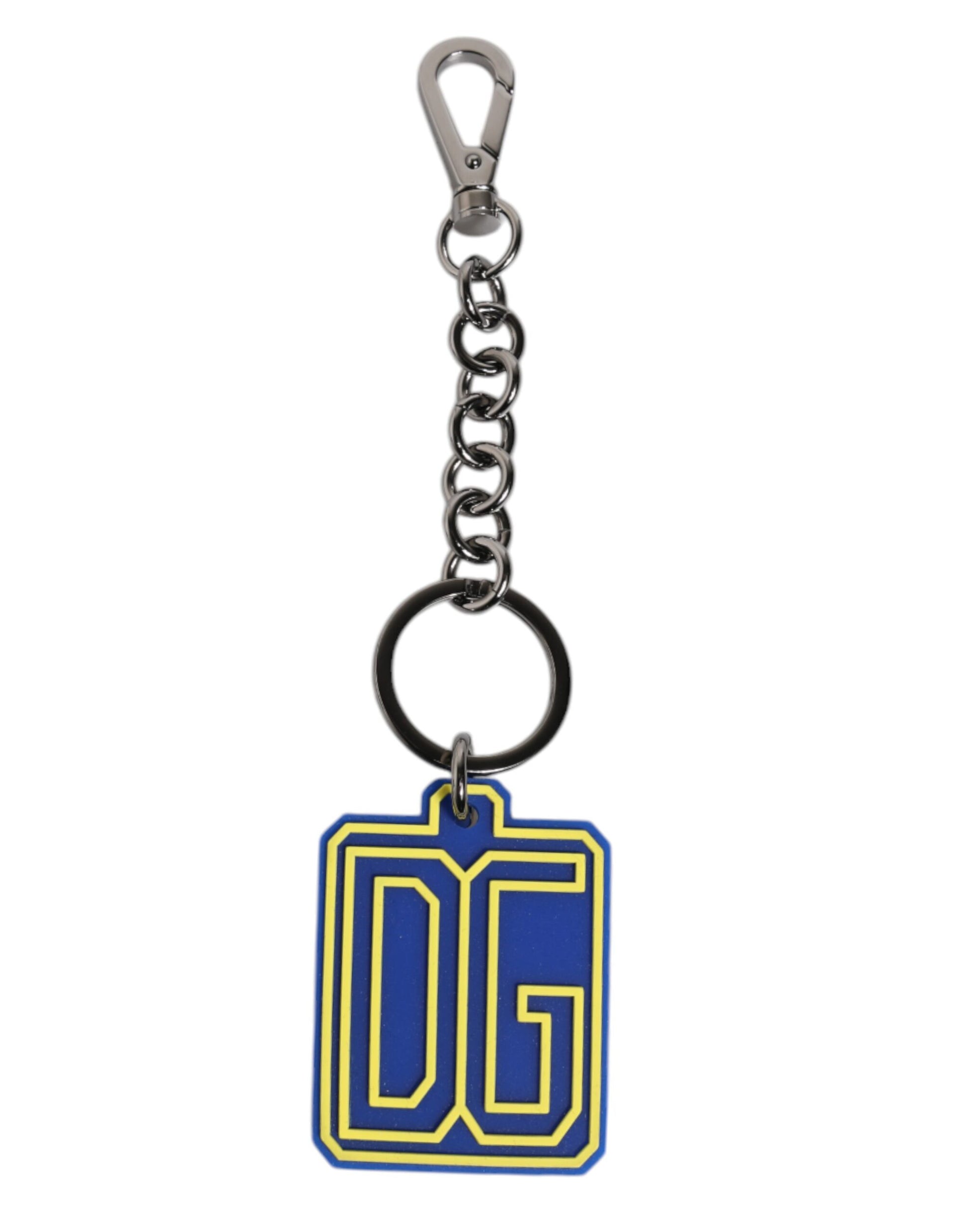 Blau Gelb DG Gummi Logo Silber Herren Schlüsselanhänger Schlüsselanhänger