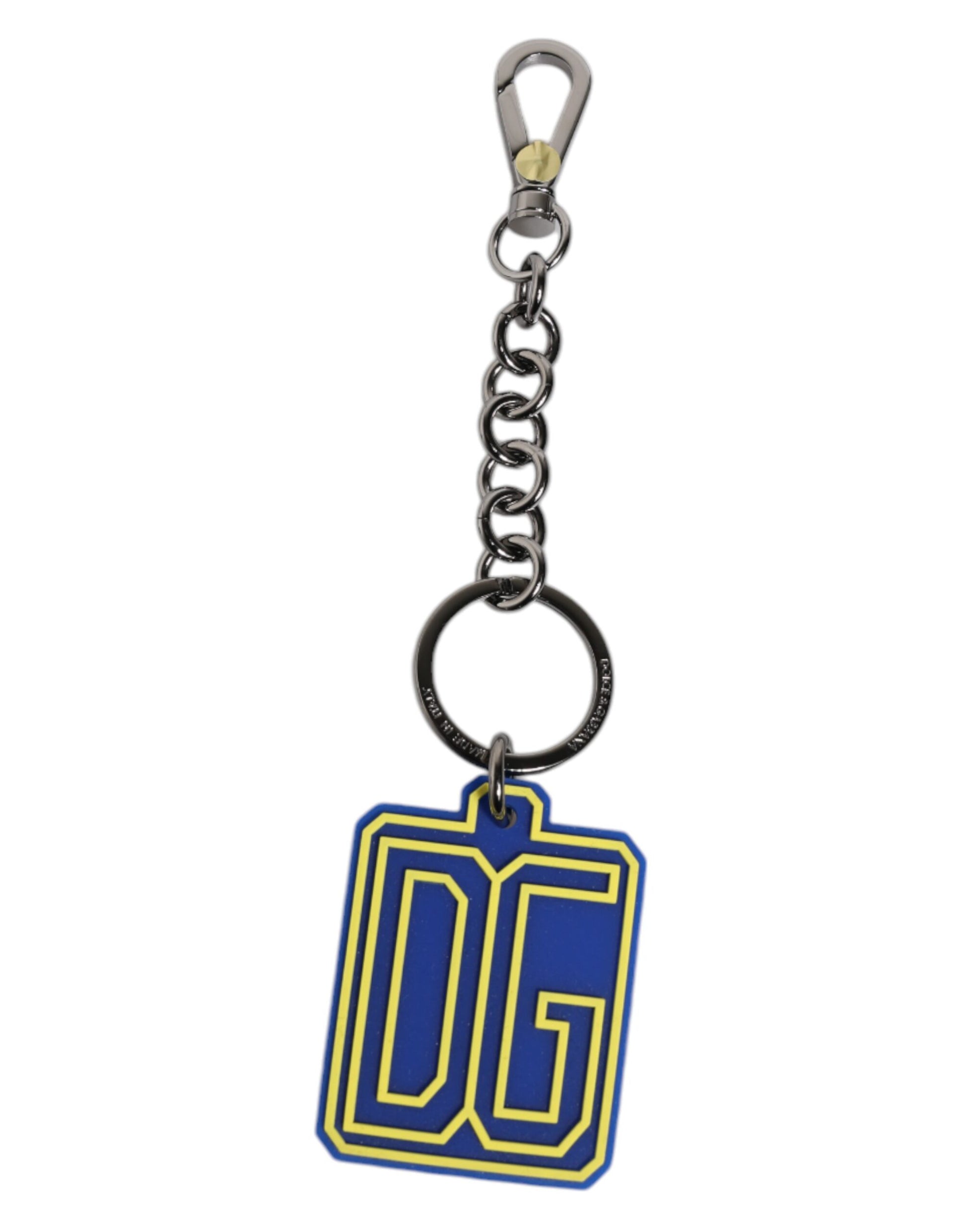 Blau Gelb DG Gummi Logo Silber Herren Schlüsselanhänger Schlüsselanhänger