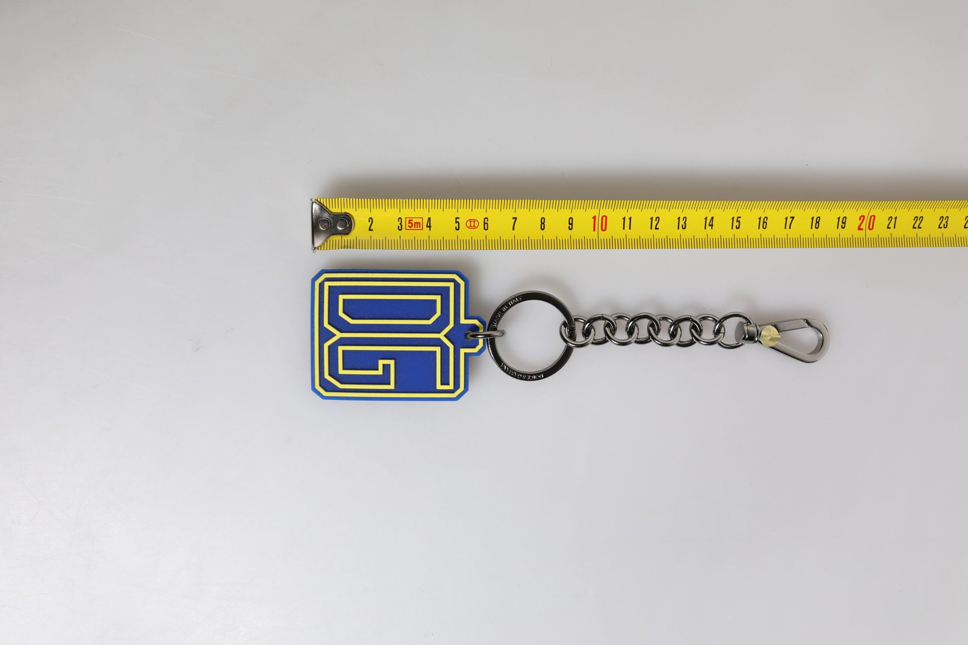 Blau Gelb DG Gummi Logo Silber Herren Schlüsselanhänger Schlüsselanhänger