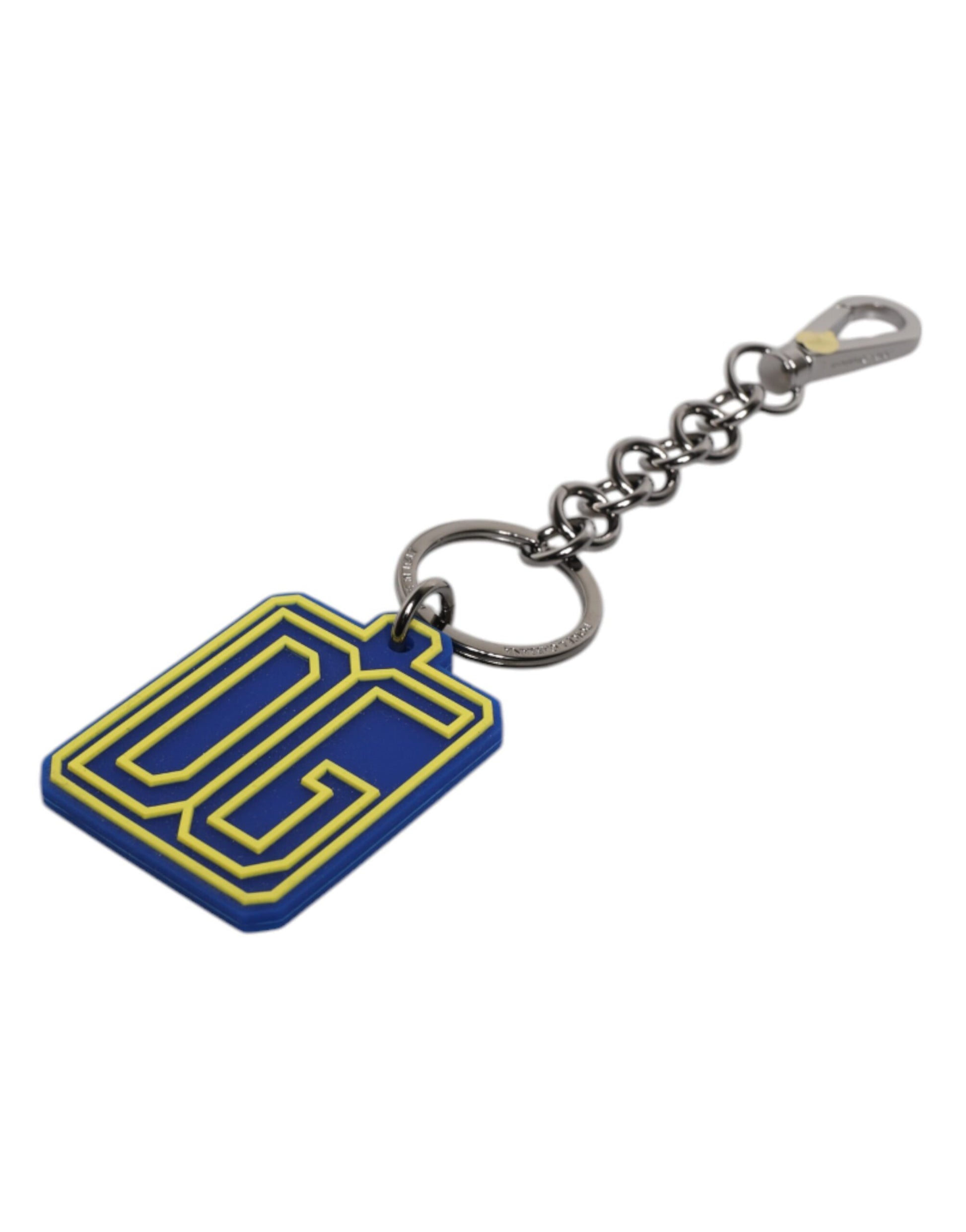 Blau Gelb DG Gummi Logo Silber Herren Schlüsselanhänger Schlüsselanhänger