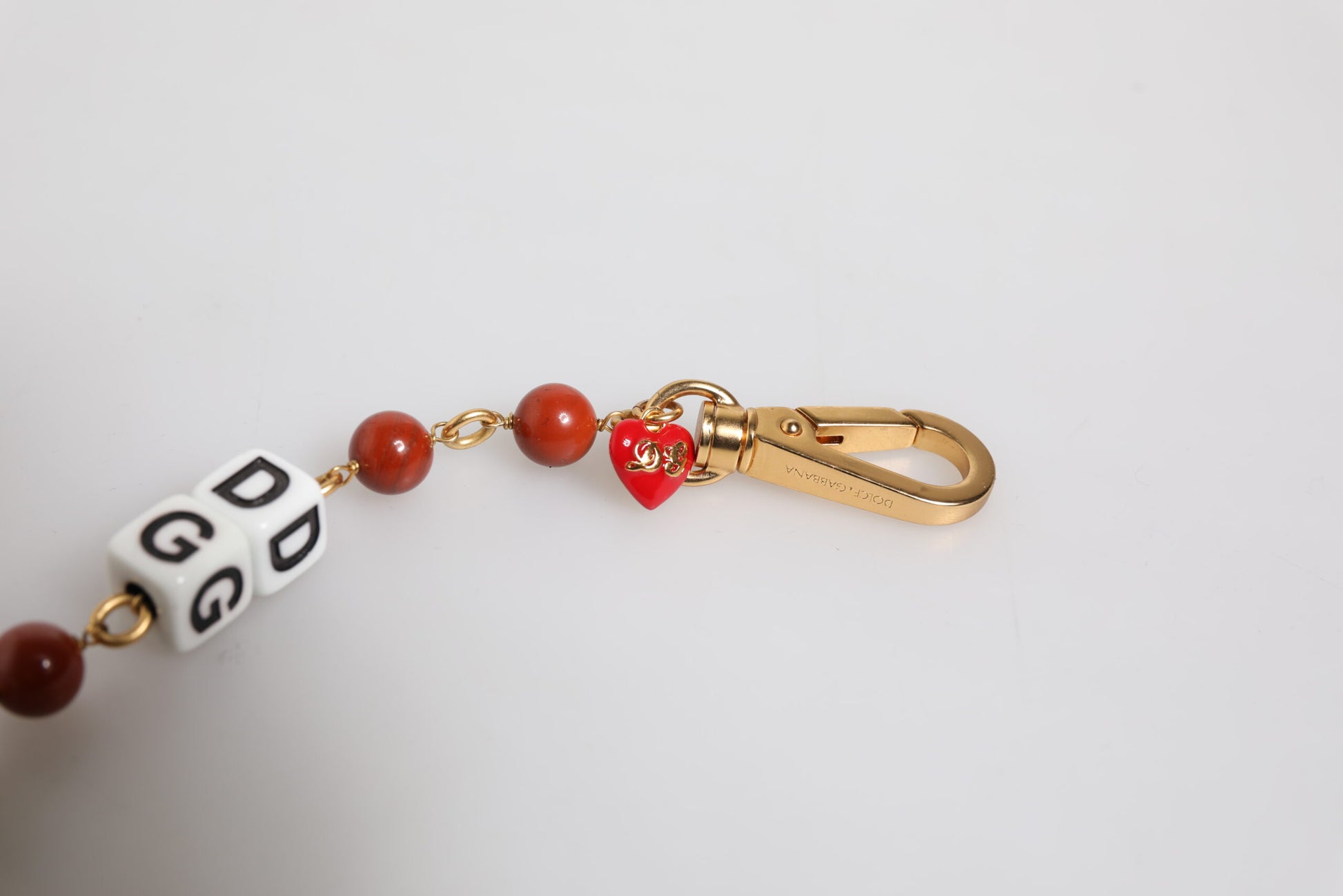 Dolce & Gabbana Multicolor Gold Tone Brass Chain DG Logo Dice Bracelet