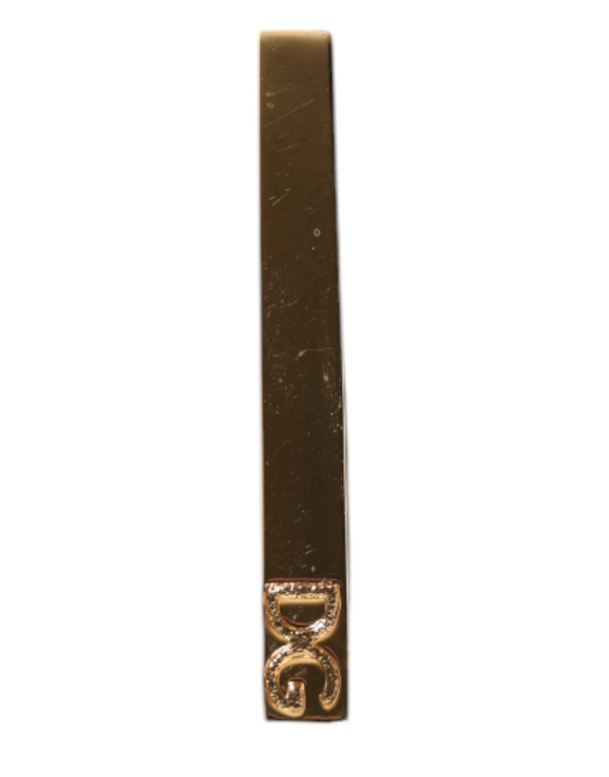 Goldfarbene Krawattenklammer aus Messing mit Logo
