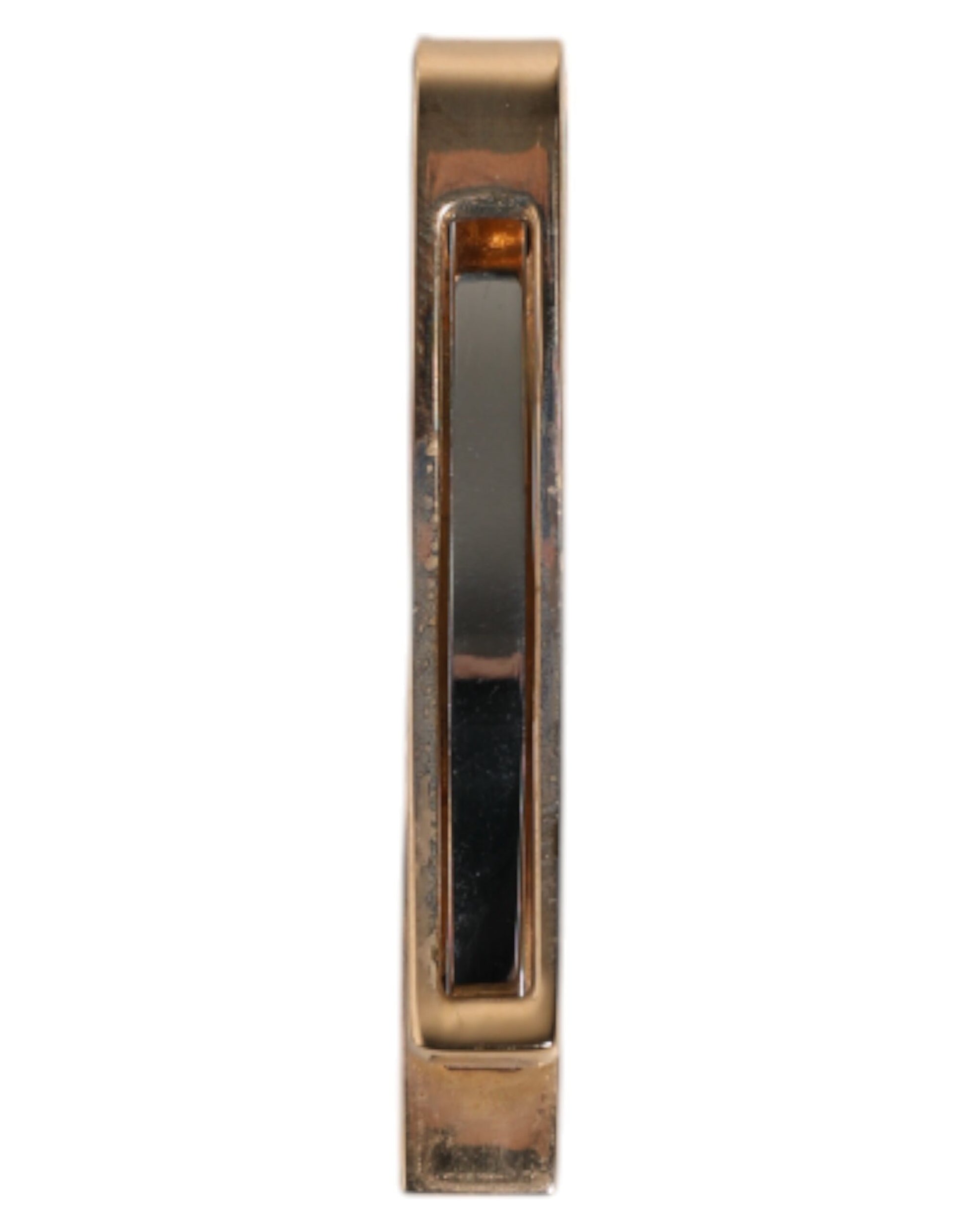 Goldfarbene Krawattenklammer aus Messing mit Logo
