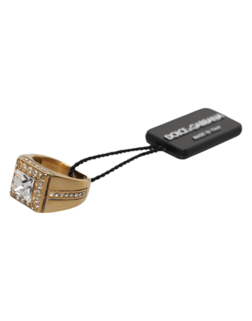 Goldfarbener Ring aus Sterlingsilber 925 mit Kristallen