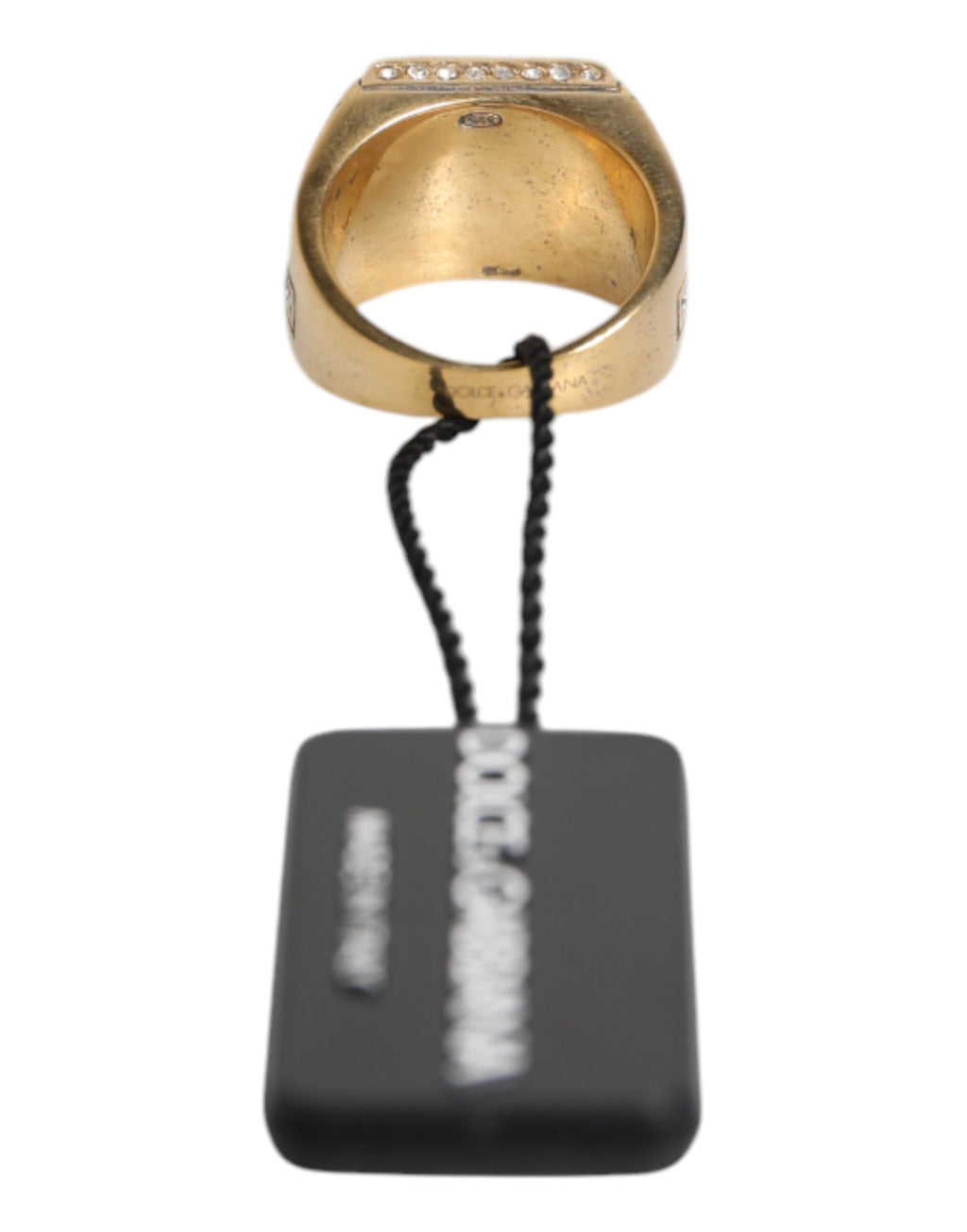 Goldfarbener Ring aus Sterlingsilber 925 mit Kristallen