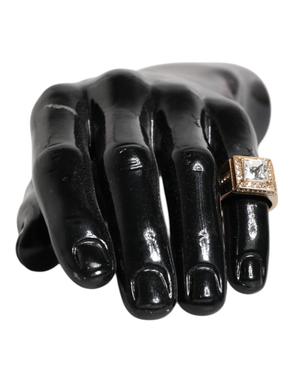 Goldfarbener Ring aus Sterlingsilber 925 mit Kristallen