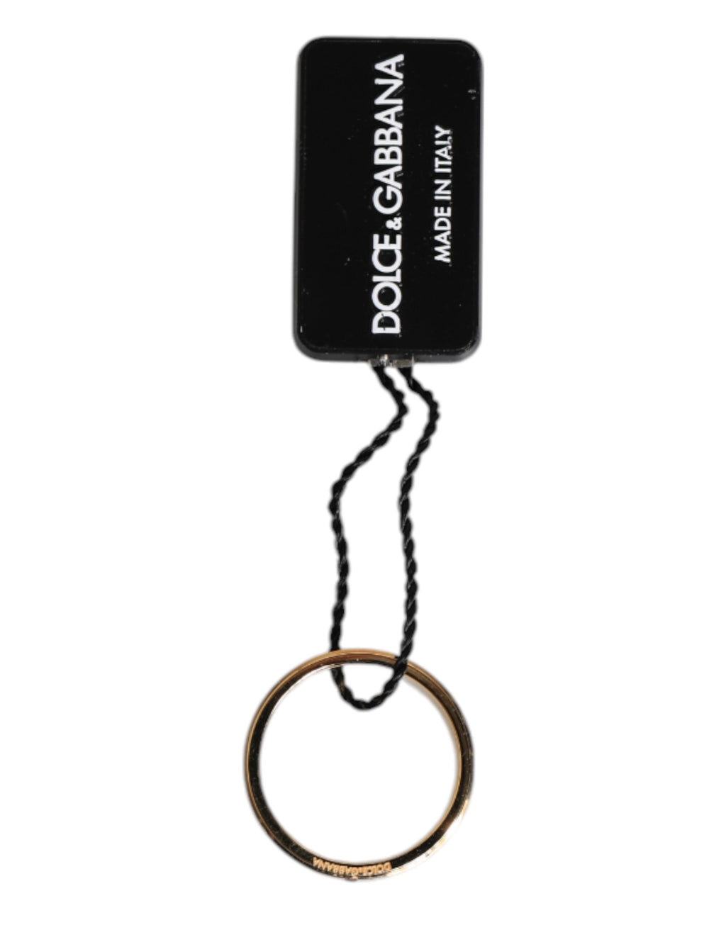 Goldfarbener Messingring mit rotem Kristall und DG-Logo