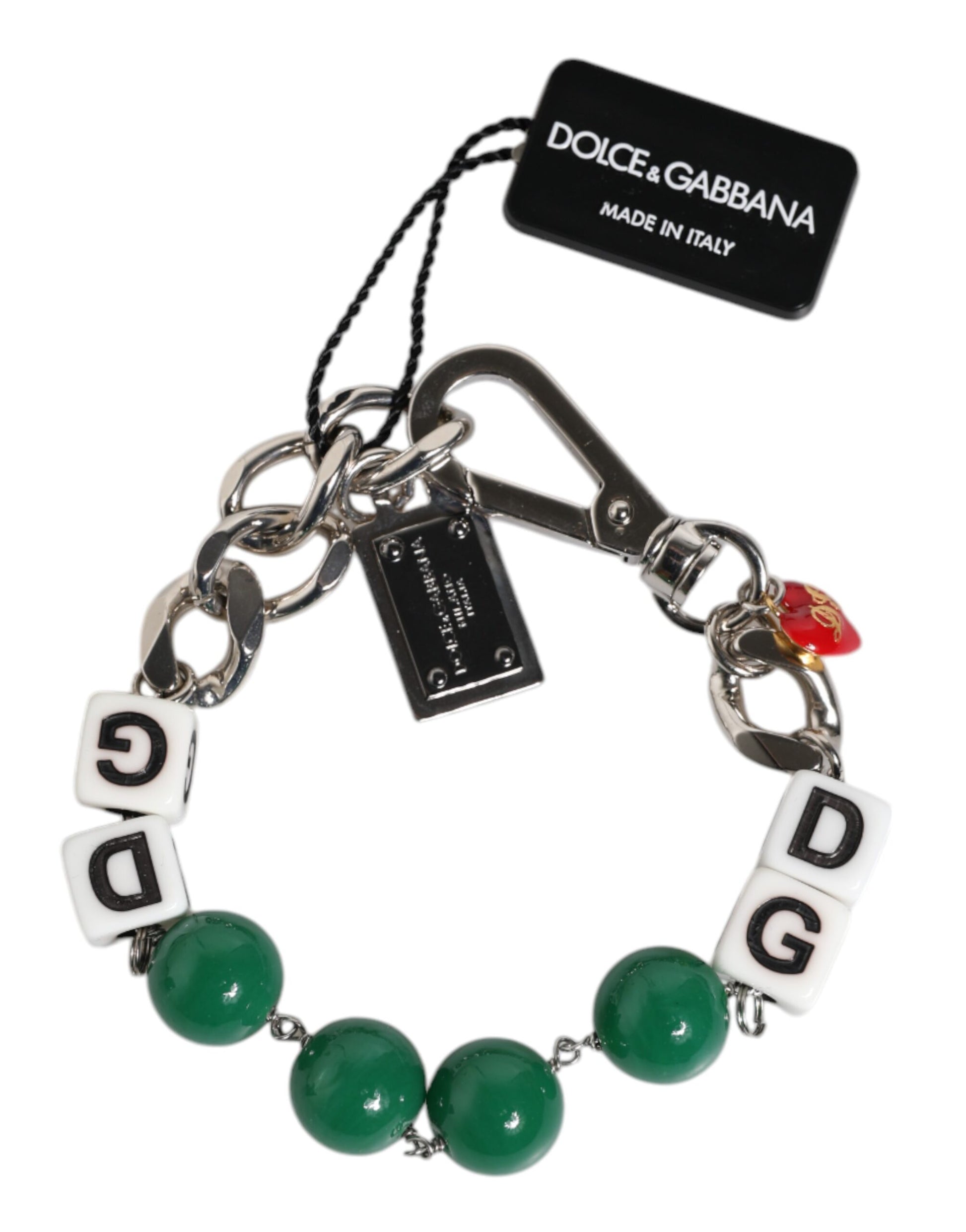 Silberfarbenes Messingperlen-Würfel-Logo-Verzierungs-Charm-Armband