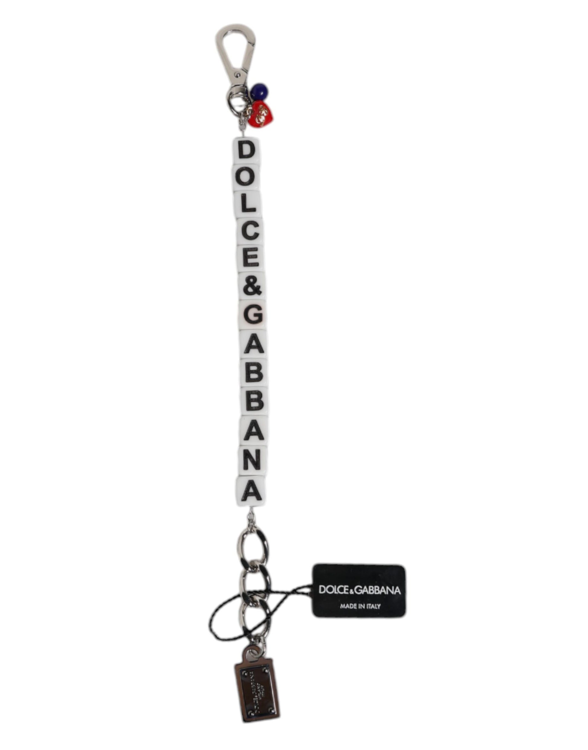 Charm-Armband mit Würfel-Logo und Kette aus silbernem Messing