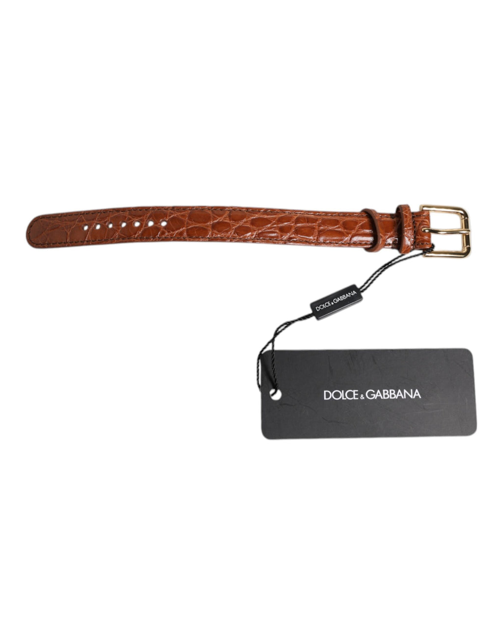 Armband aus strukturiertem Leder in Braun mit goldener Metallschnalle