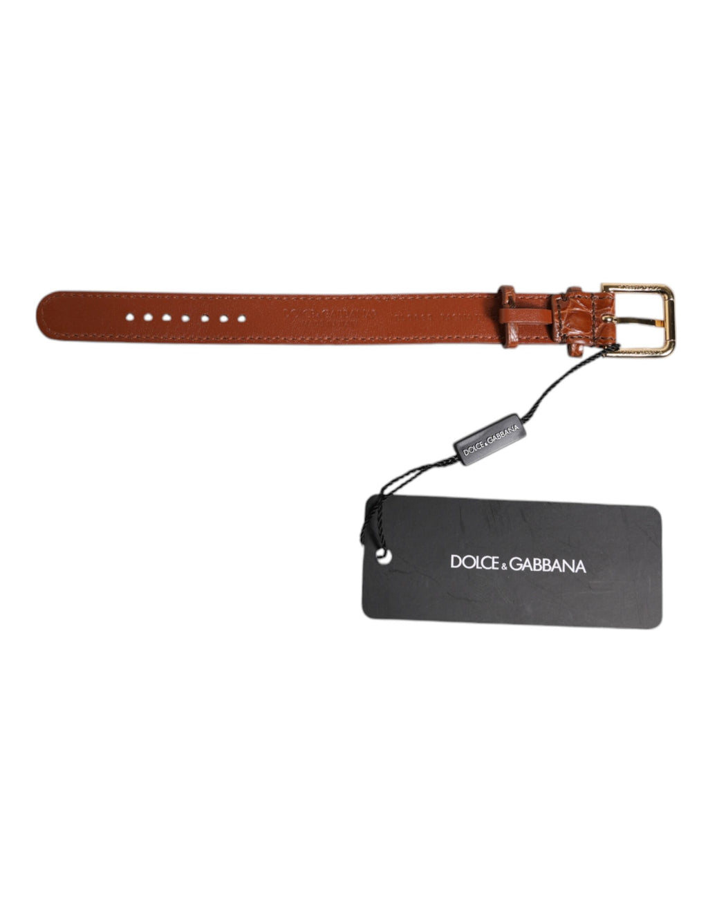 Armband aus strukturiertem Leder in Braun mit goldener Metallschnalle