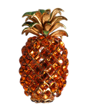 Gold Messing Ananas Kristall Schmuck Brosche Pin