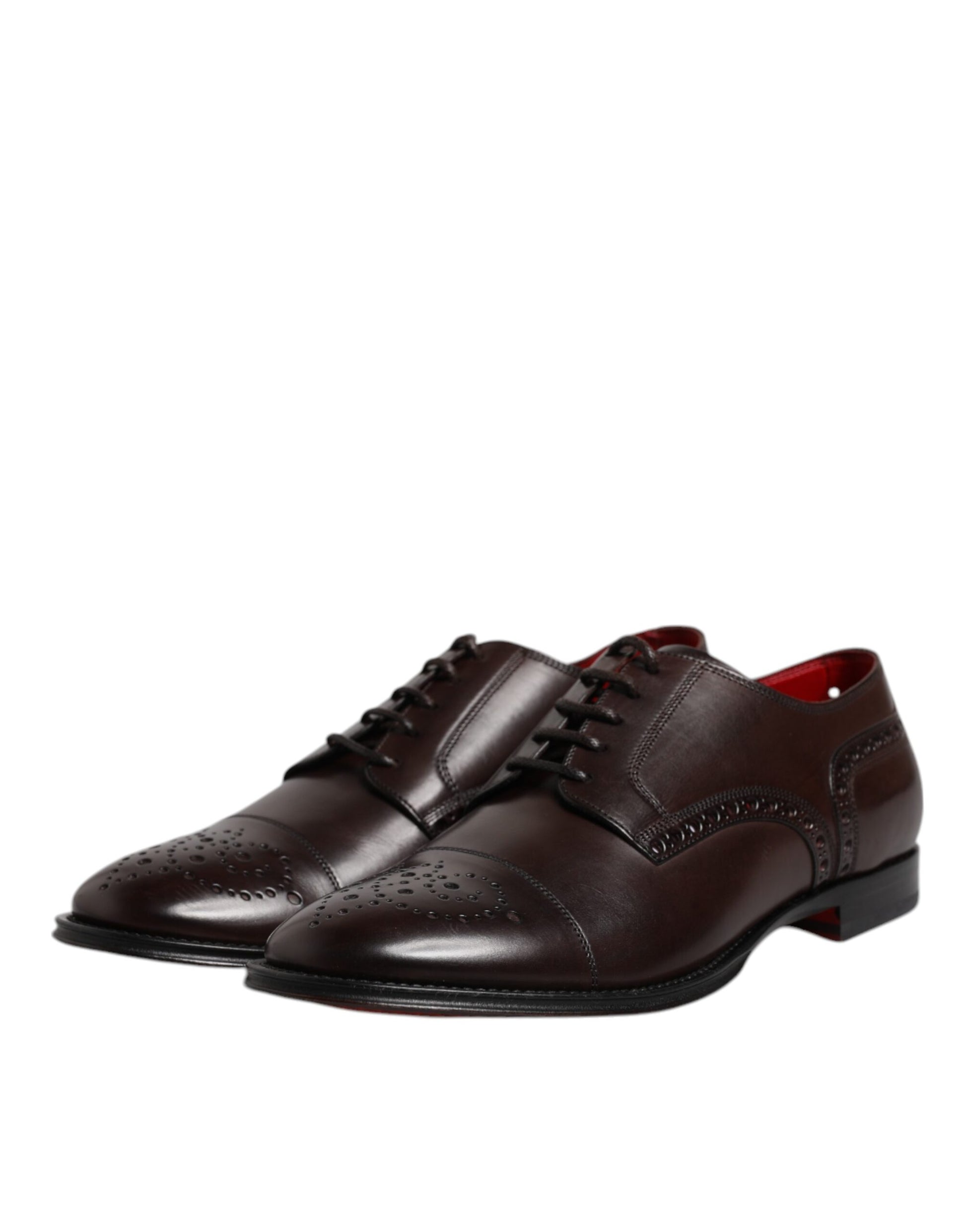 Kastanienbraune Derby-Schuhe aus Kalbsleder für Herren