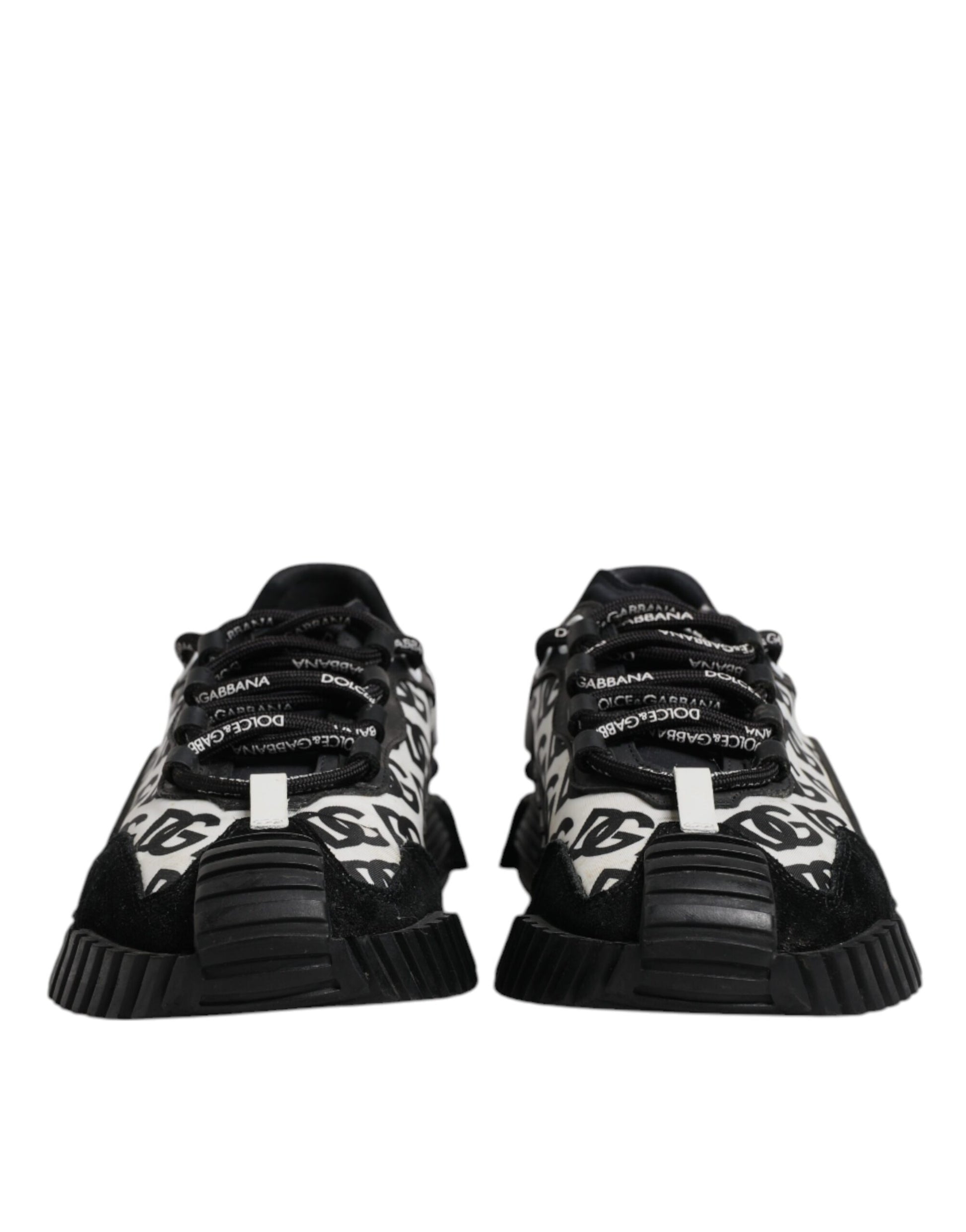 Dolce & Gabbana Black Logo Lace Up Low Top NS1 Sneakers Shoes