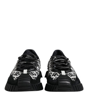 Dolce & Gabbana Black Logo Lace Up Low Top NS1 Sneakers Shoes