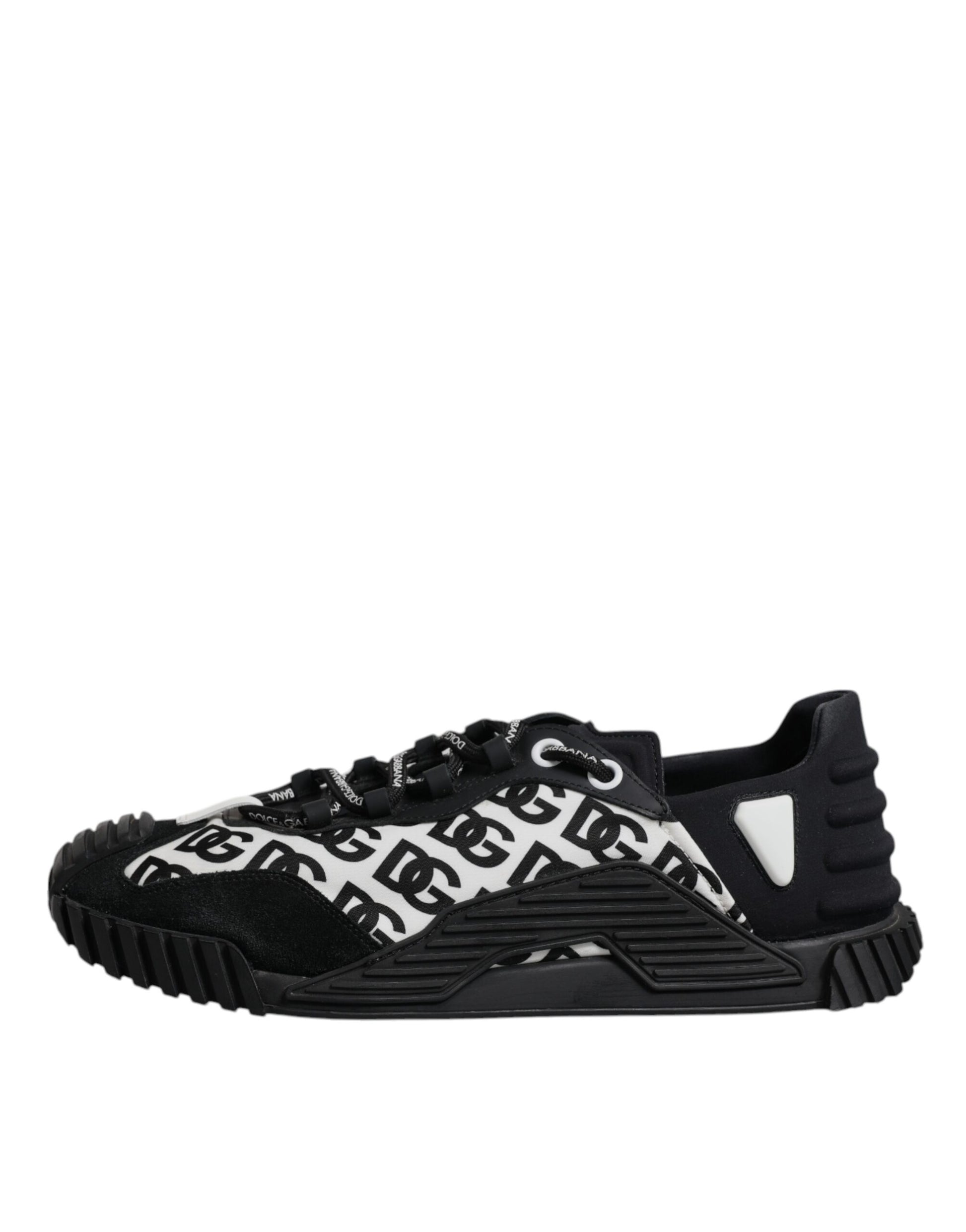 Dolce & Gabbana Black Logo Lace Up Low Top NS1 Sneakers Shoes