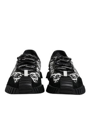 Dolce & Gabbana Black Logo Lace Up Low Top NS1 Sneakers Shoes