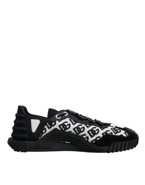 Dolce & Gabbana Black Logo Lace Up Low Top NS1 Sneakers Shoes