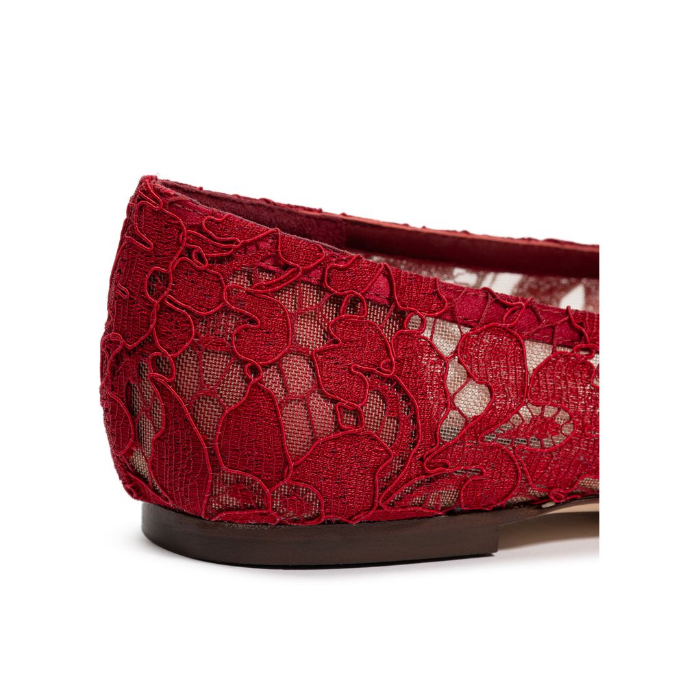 Rote Ballerinas aus Viskose