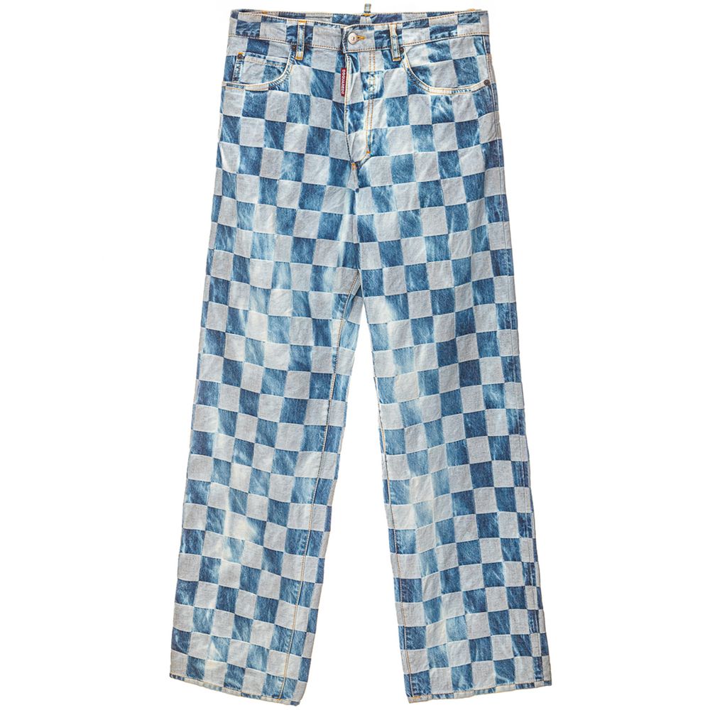 Blaue Jeans aus Baumwolle mit entspannter Passform