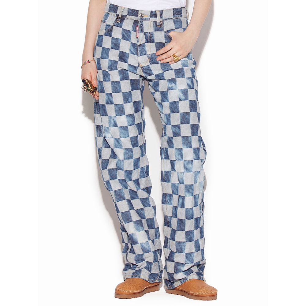 Blaue Jeans aus Baumwolle mit entspannter Passform