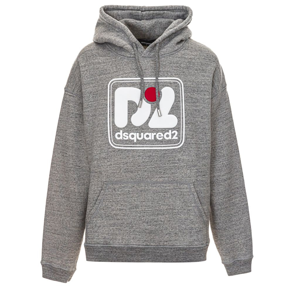 Grauer Kapuzenpullover aus Baumwolle