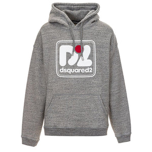 Grauer Kapuzenpullover aus Baumwolle