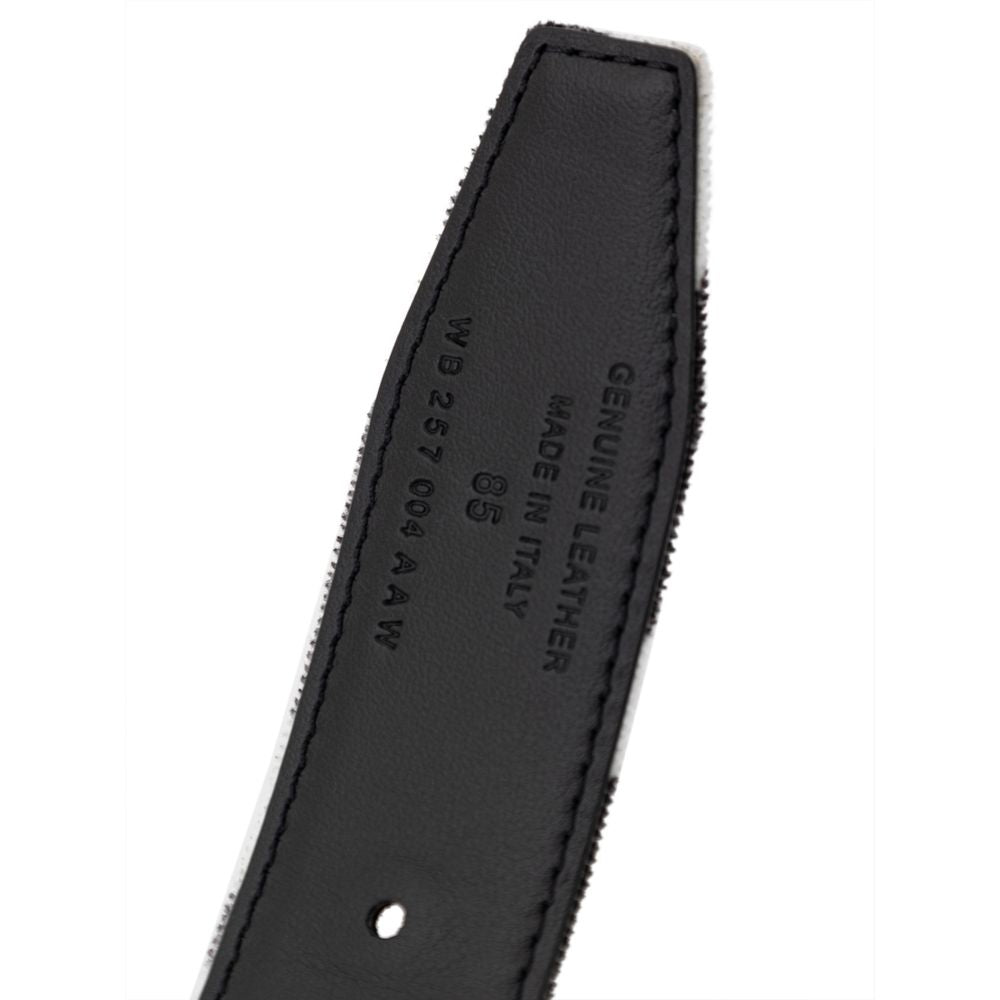 Schwarz-weißer Ledergürtel
