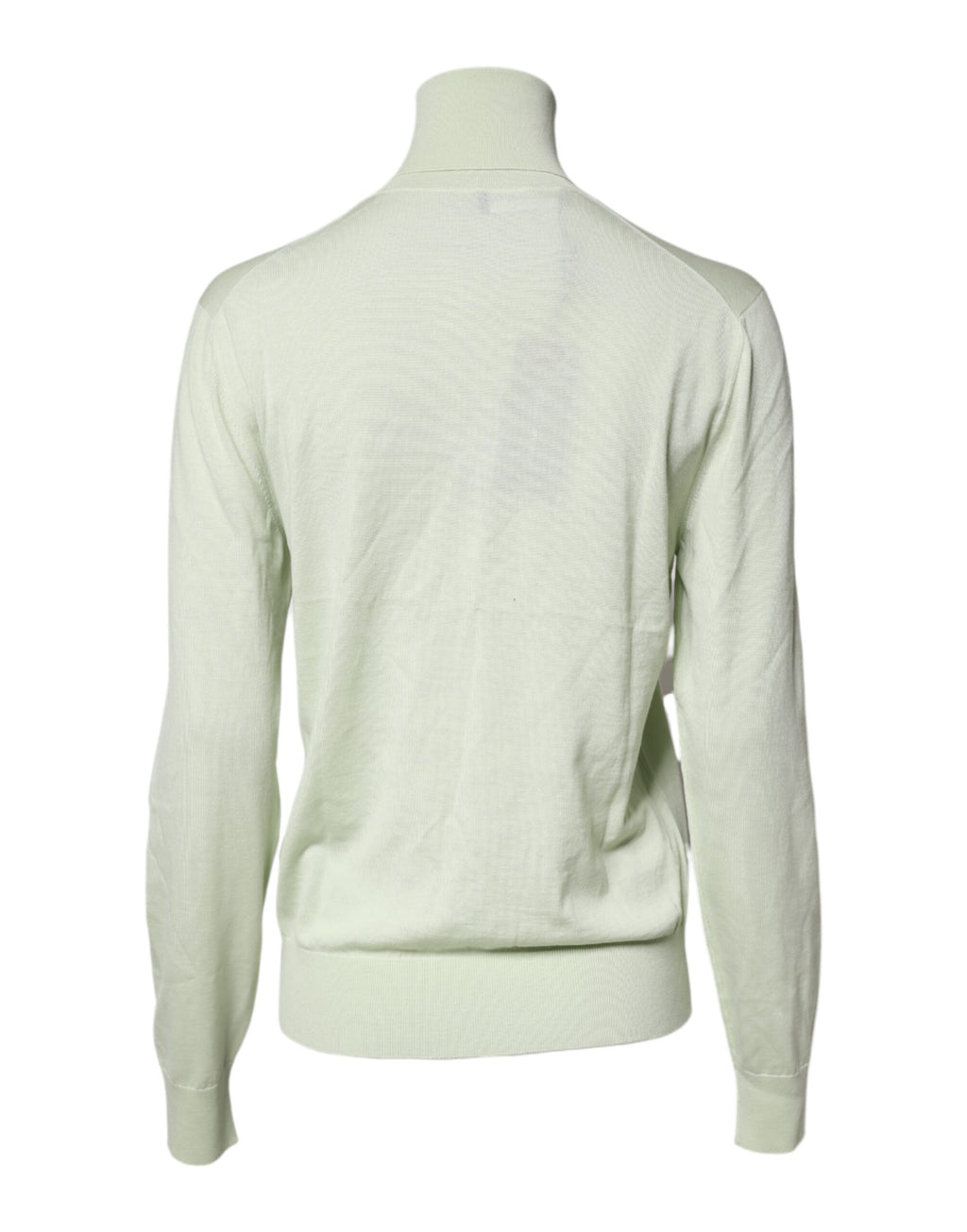 Hellgrüner Rollkragenpullover aus Wolle