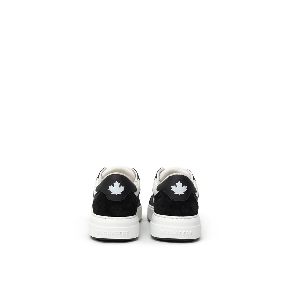 Schwarz-weißer Ledersneaker