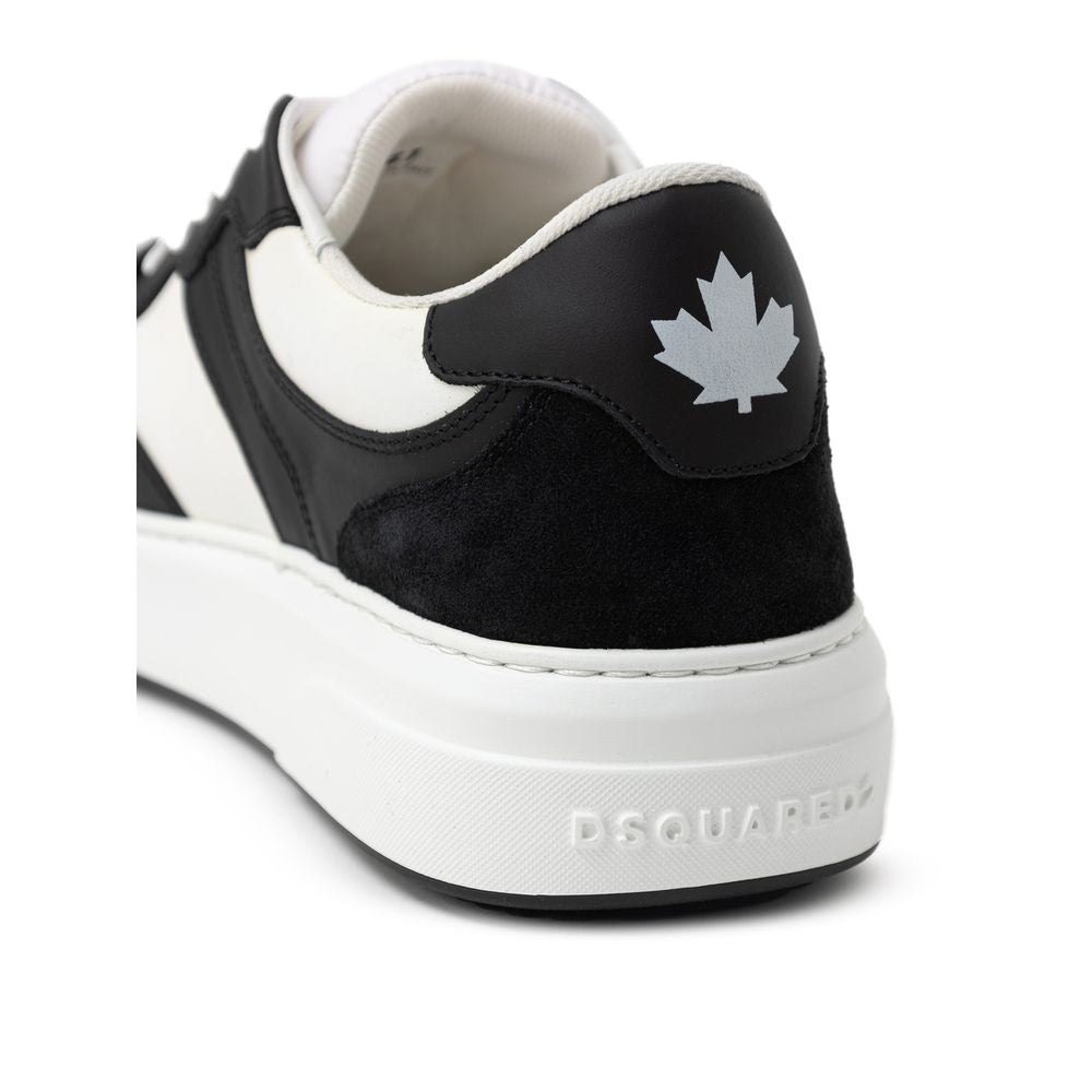 Schwarz-weißer Ledersneaker