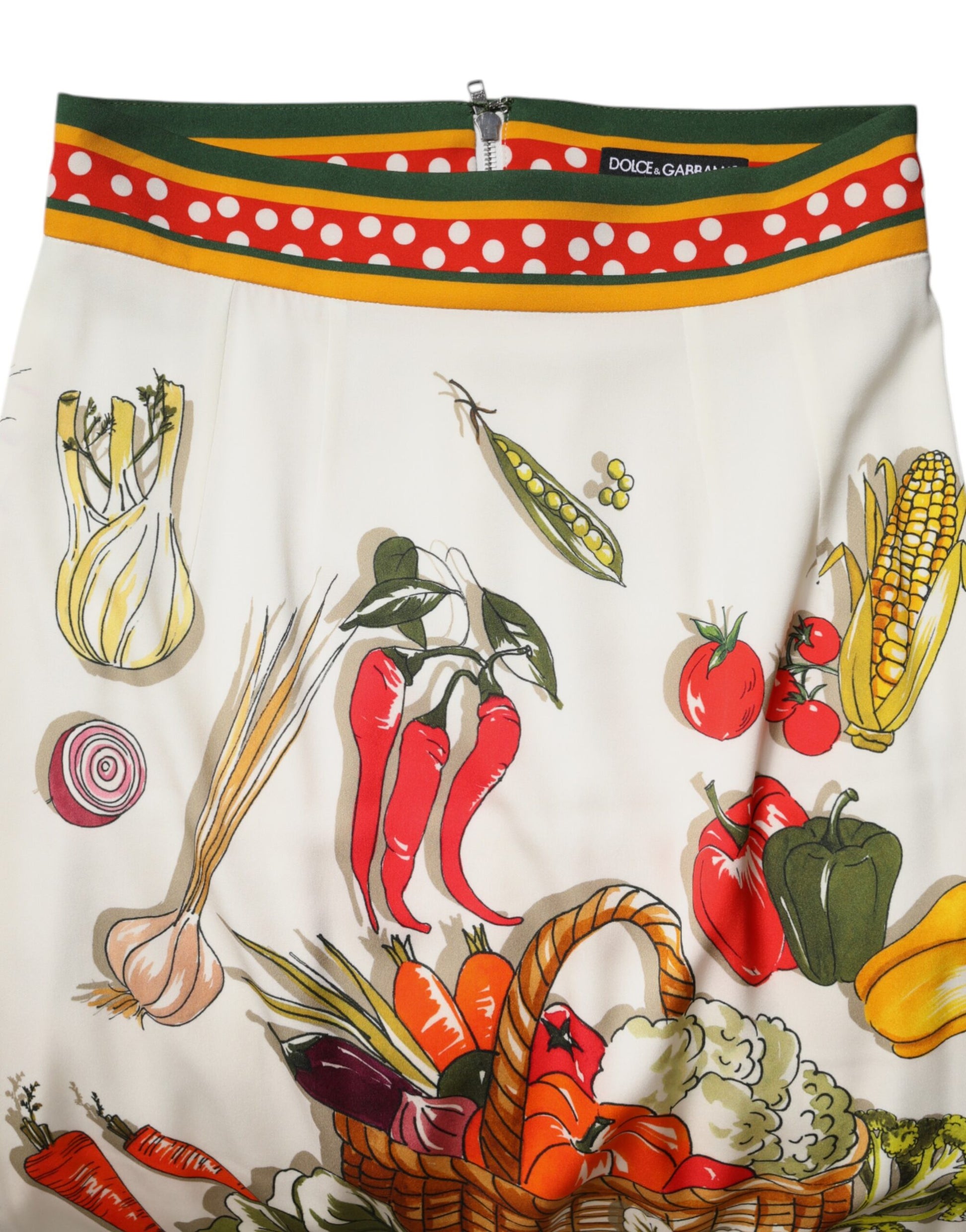 Mehrfarbiger Midirock mit hoher Taille und Bleistiftschnitt