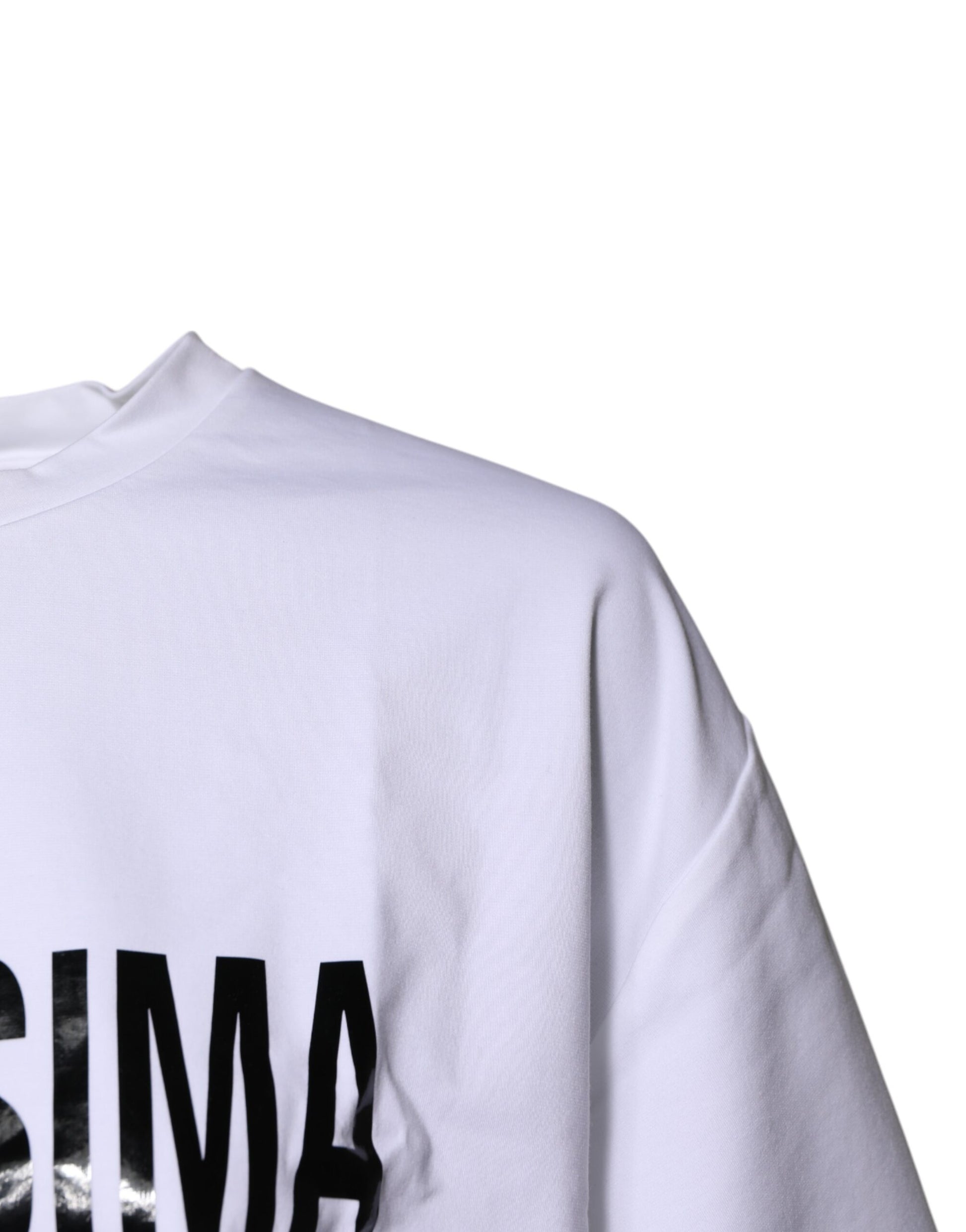 Weißes Bellissima-T-Shirt aus Baumwolle mit Rundhalsausschnitt