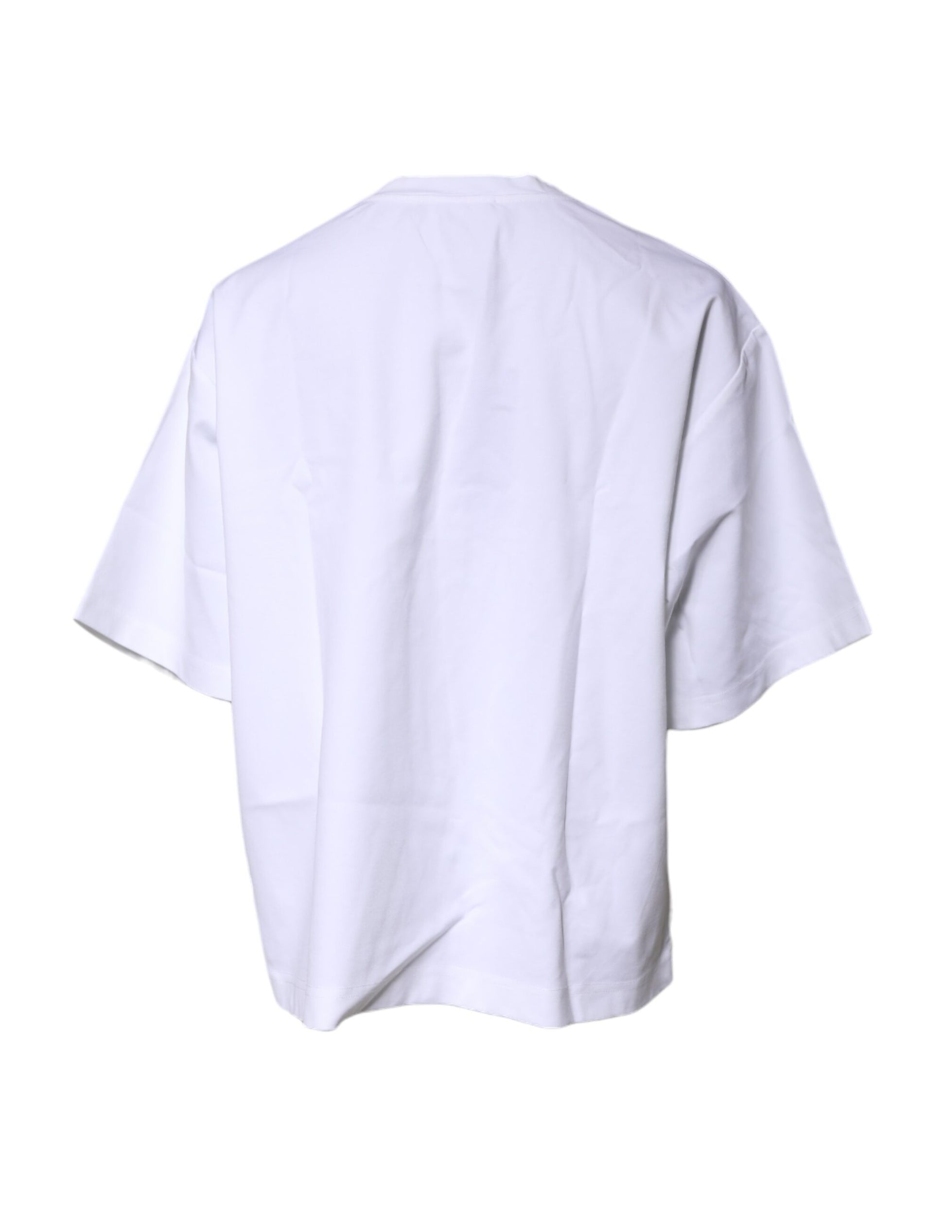 Weißes Bellissima-T-Shirt aus Baumwolle mit Rundhalsausschnitt