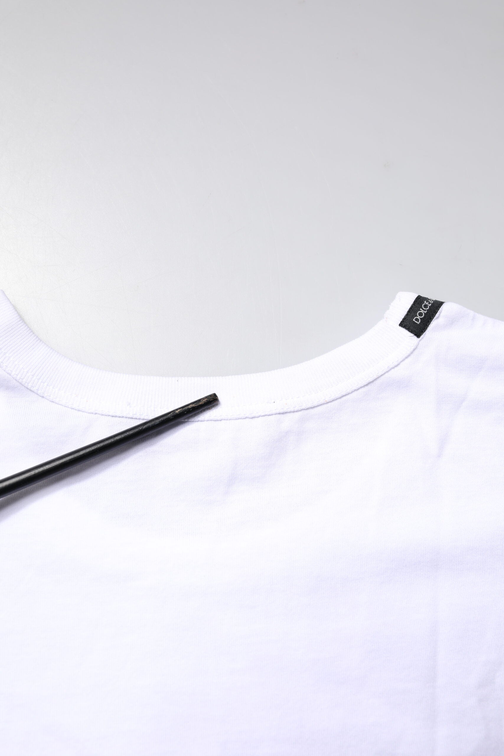 Dolce & Gabbana White Cotton Crew Neck Cropped Top T-shirt