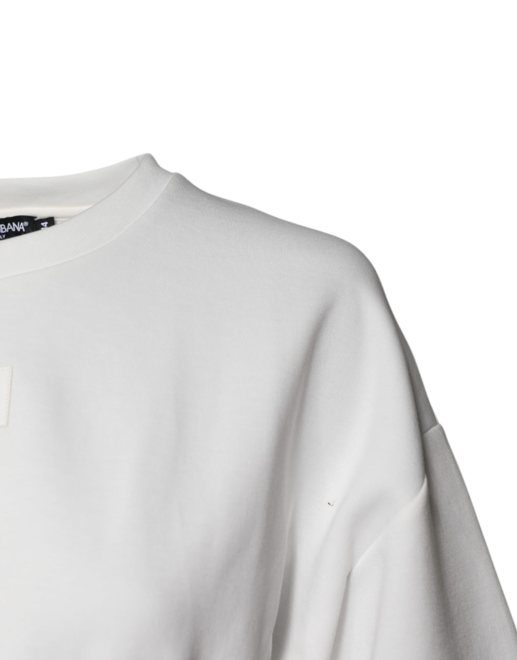 Dolce & Gabbana White Cotton Blend 3/4 Sleeves Blouse Top