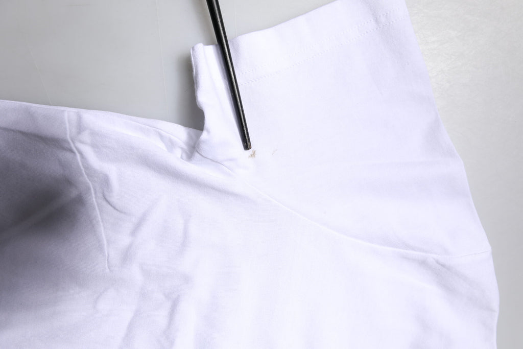 Dolce & Gabbana White Printed Round Neck Top Cotton T-shirt