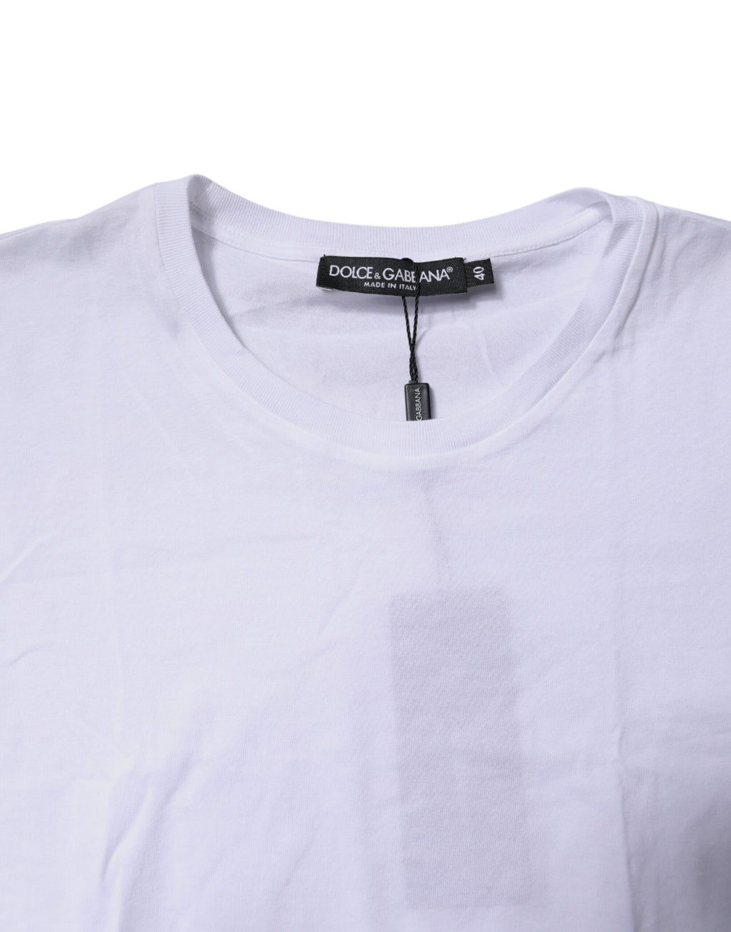 Weißes ärmelloses Tanktop aus Baumwolle mit Rundhalsausschnitt