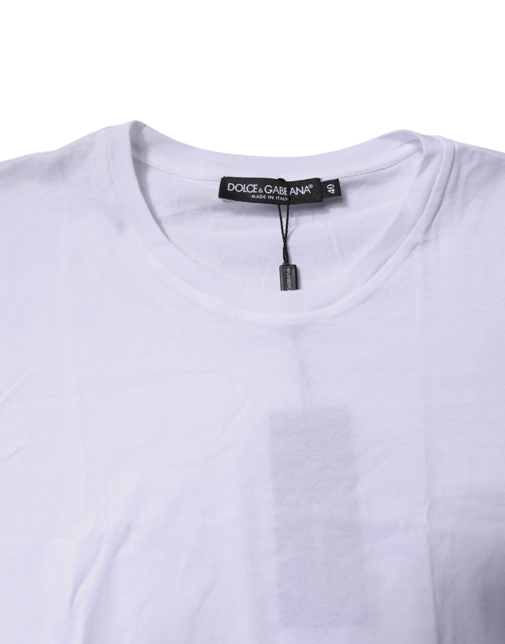 Dolce & Gabbana White Cotton Sleeveless Round Neck Tank Top