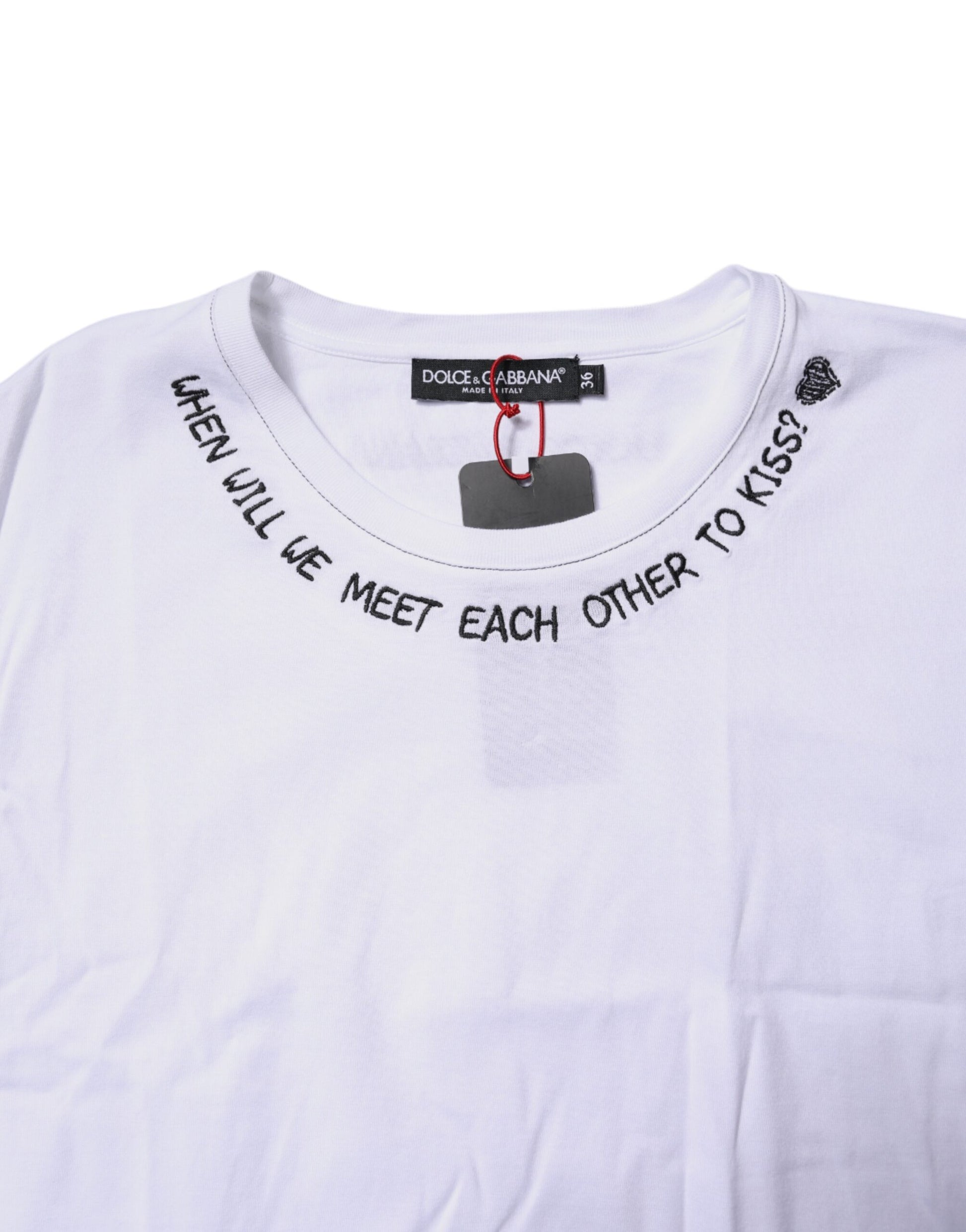 Dolce & Gabbana White Cotton Sleeveless Printed Tank T-shirt