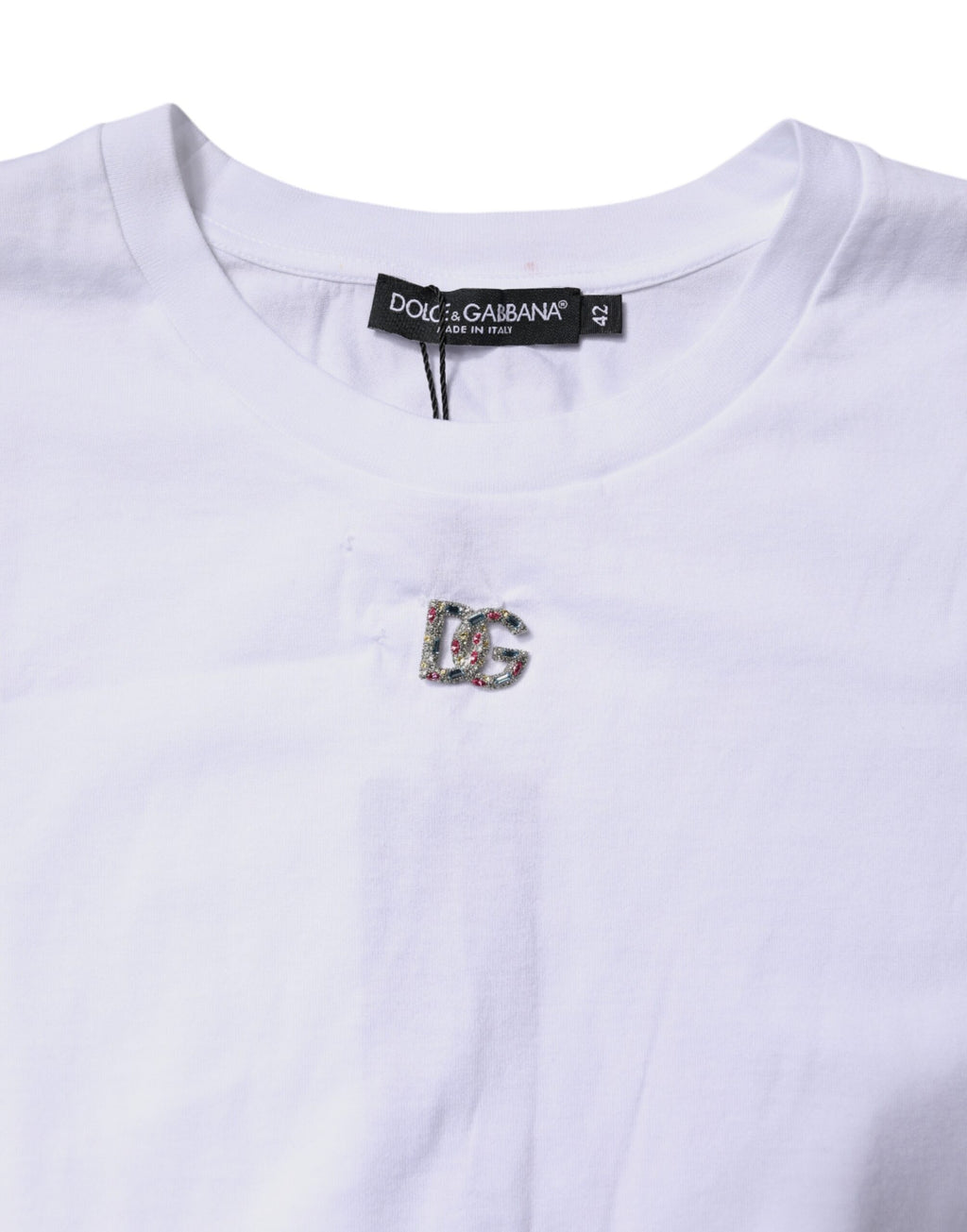 Dolce & Gabbana White Cotton Sleeveless Round Neck Tank Top