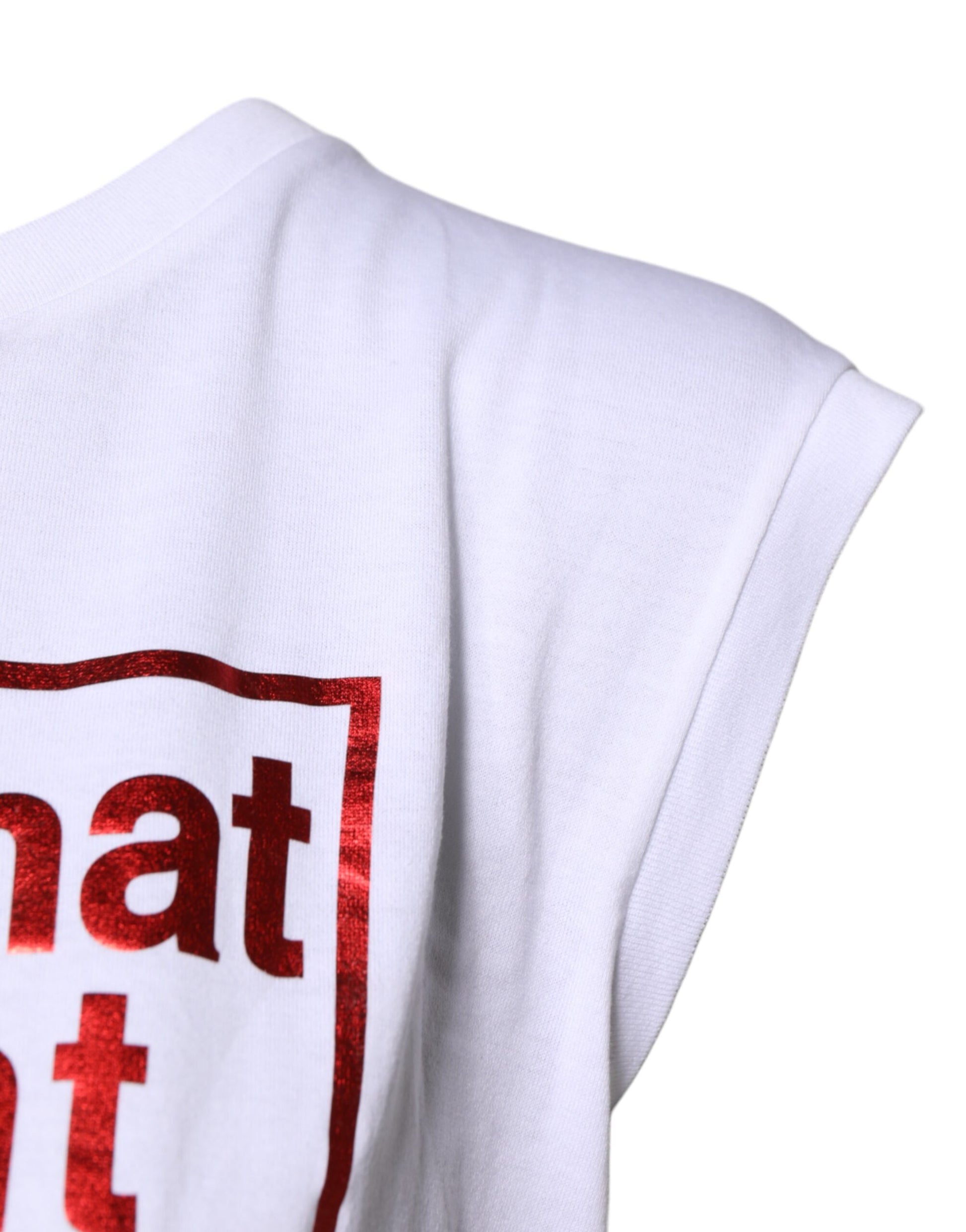 Dolce & Gabbana White Floral Graphic Print Sleeveless Tank Top