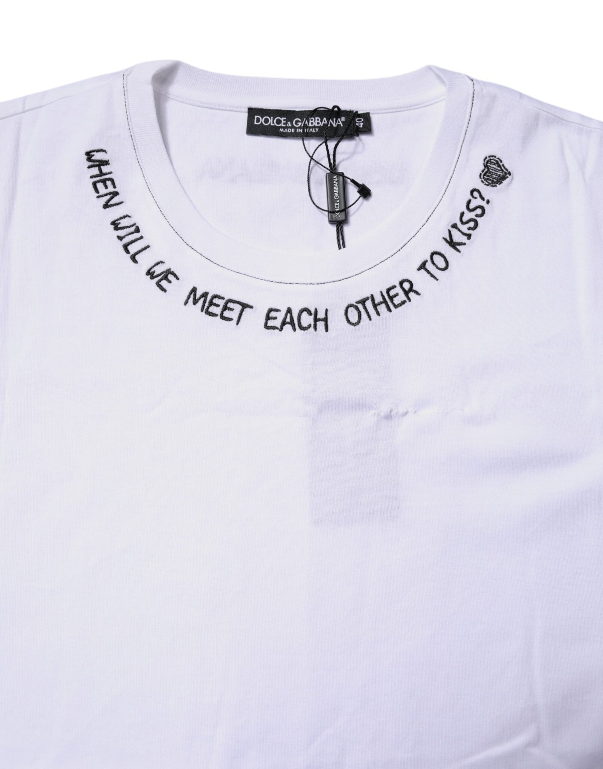 Dolce & Gabbana White Cotton Sleeveless Printed Tank T-shirt