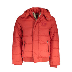 Orangefarbene Herrenjacke aus Polyamid