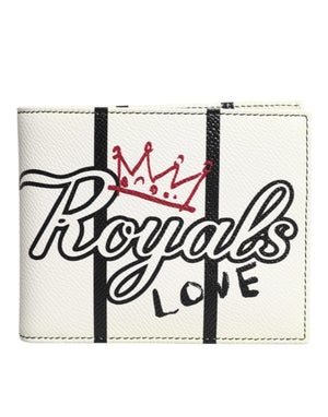 Weißes Leder DG Crown Royals Bifold Kartenetui