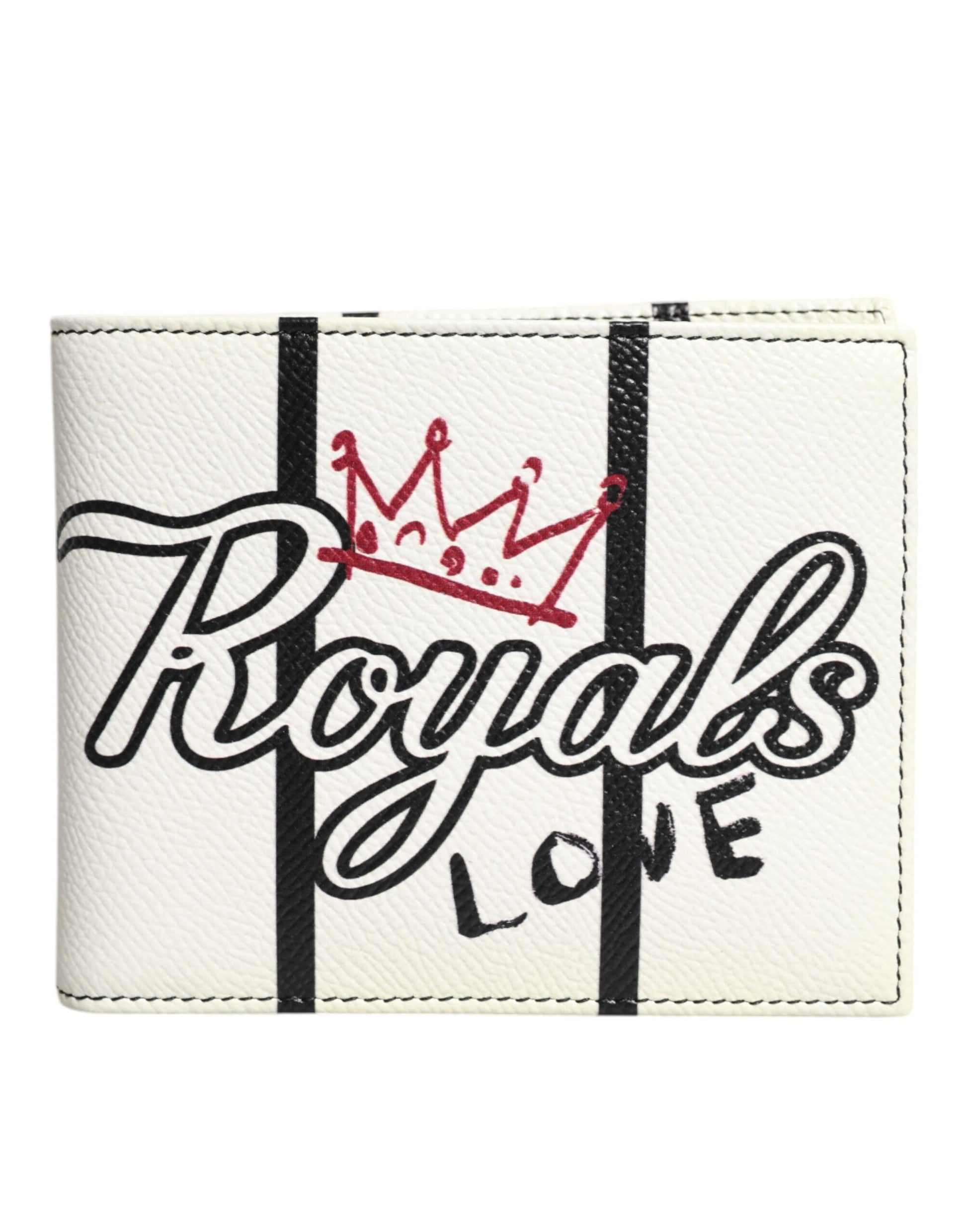Weißes Leder DG Crown Royals Bifold Kartenetui