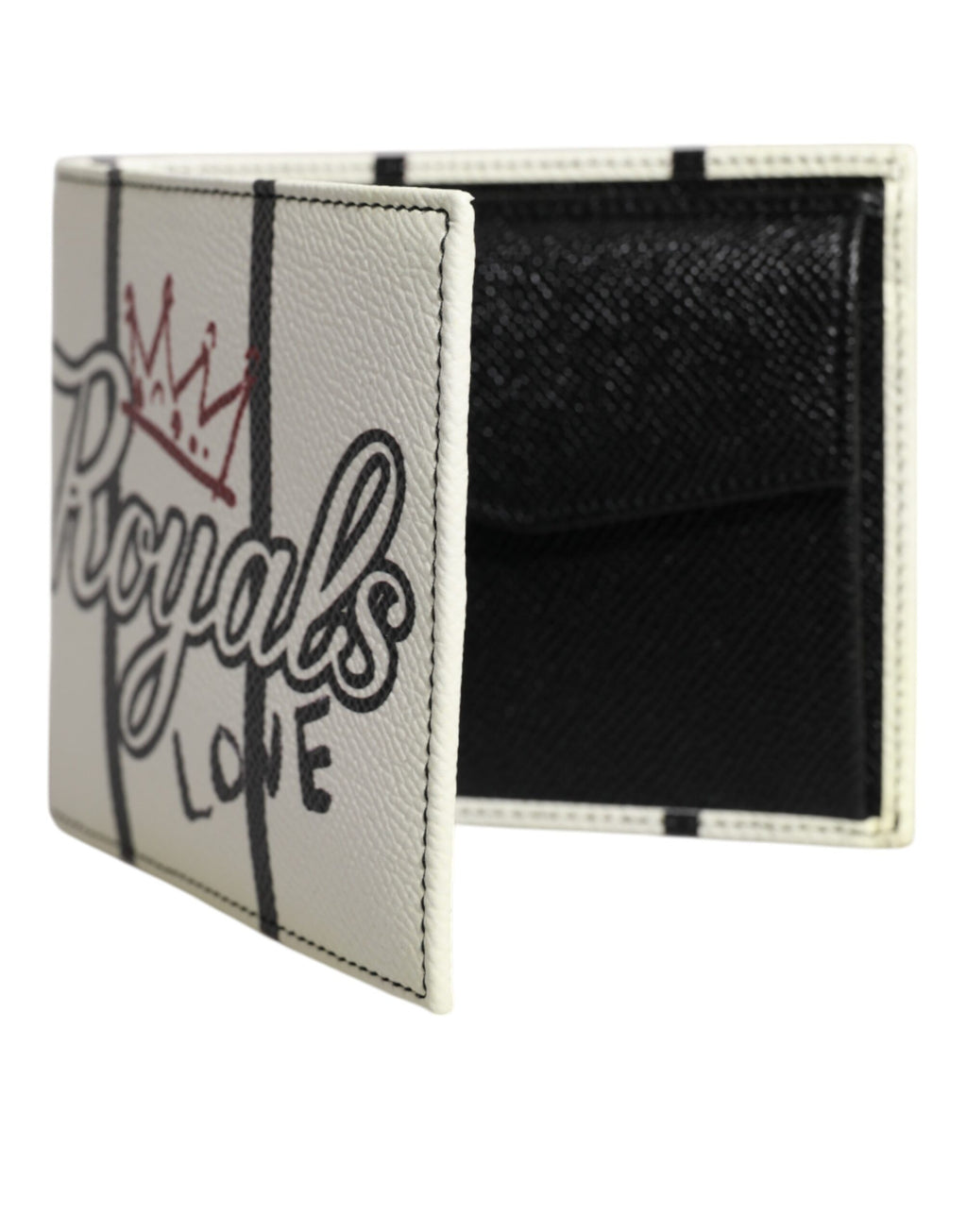 Weißes Leder DG Crown Royals Bifold Kartenetui