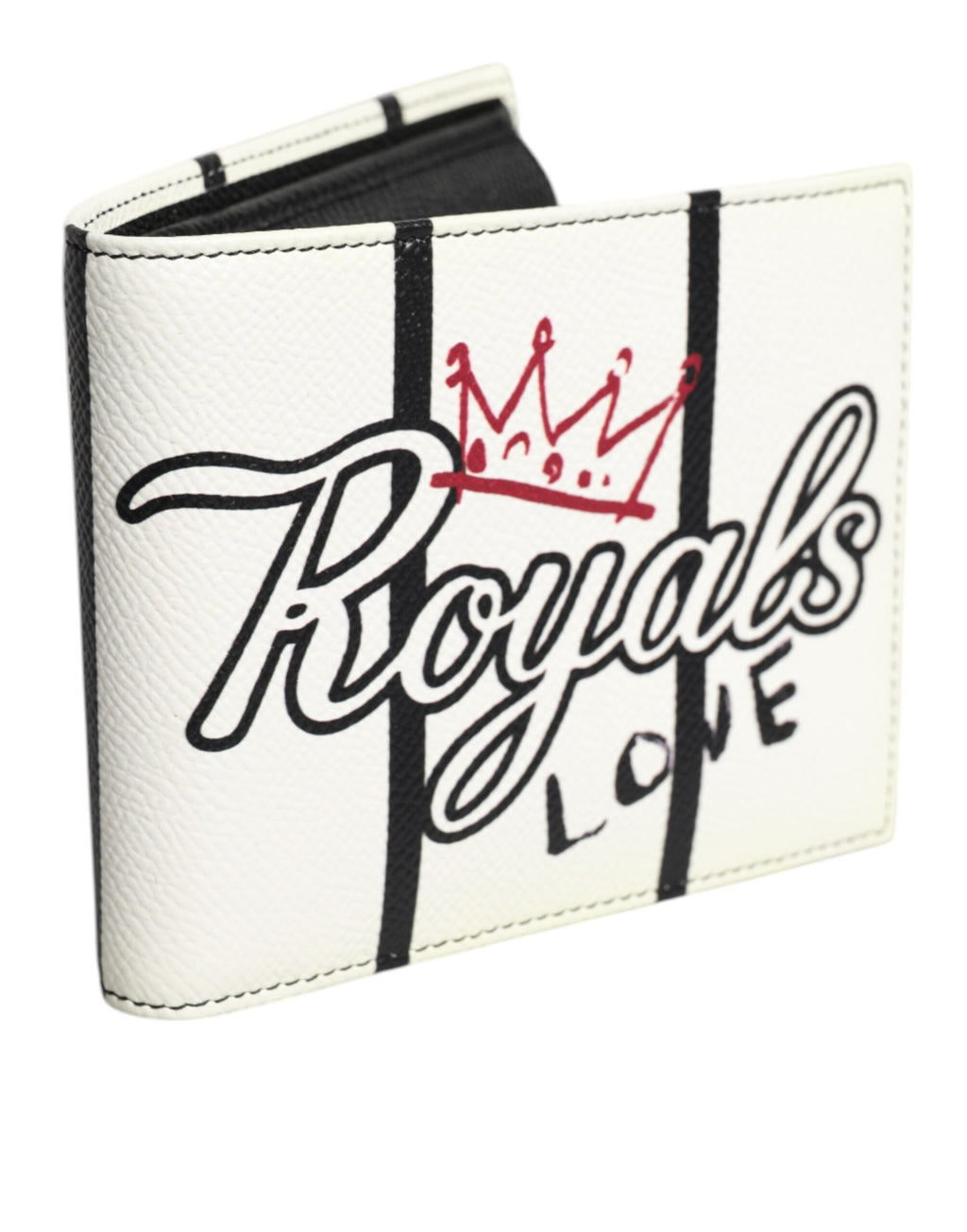 Weißes Leder DG Crown Royals Bifold Kartenetui