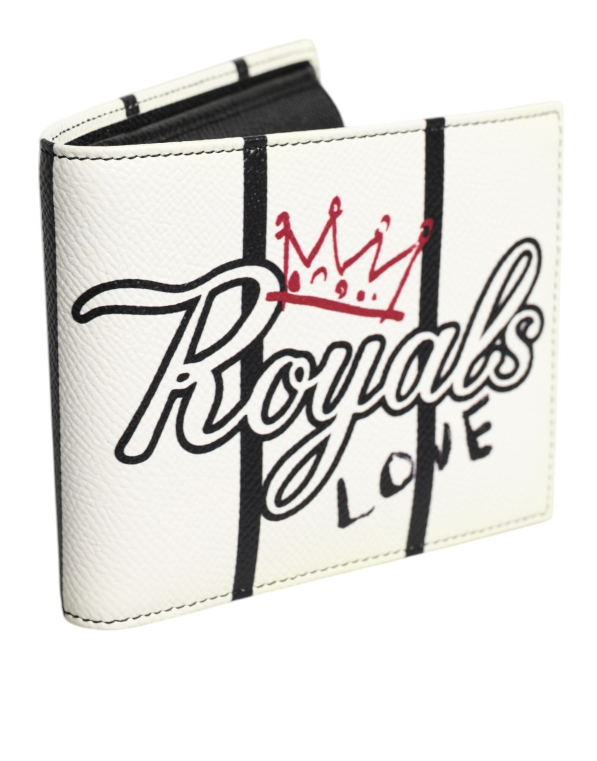 Weißes Leder DG Crown Royals Bifold Kartenetui